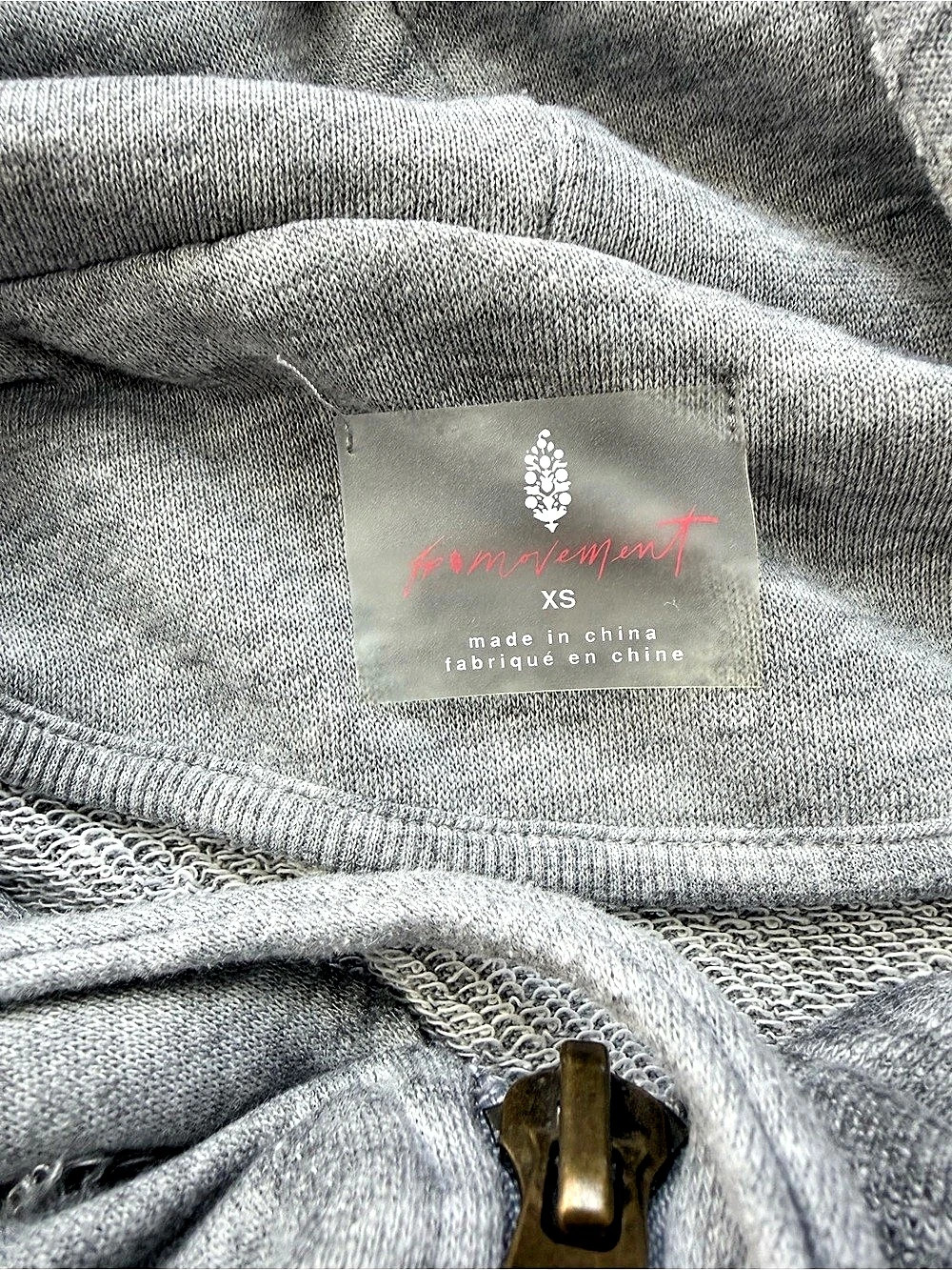 Free People Low Key Cropped Zip Hoodie in Gray Size XS - Picture 6 of 8